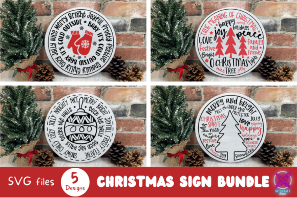 Download Christmas Round Sign Bundle, Svg Design - Christmas round sign bundle Collection