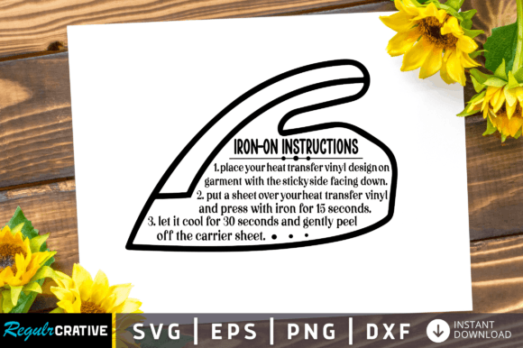 Download Iron on Instructions SVG Design - Iron on Collection