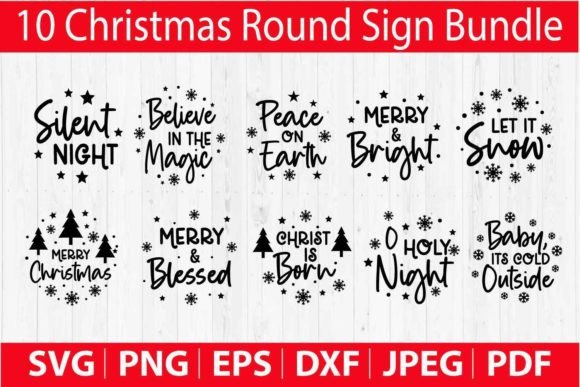 Download 10+ Christmas Round Sign Bundle SVG - Christmas round sign bundle Collection