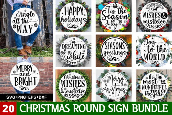 Download Christmas Round Sign Bundle - Christmas round sign bundle Collection