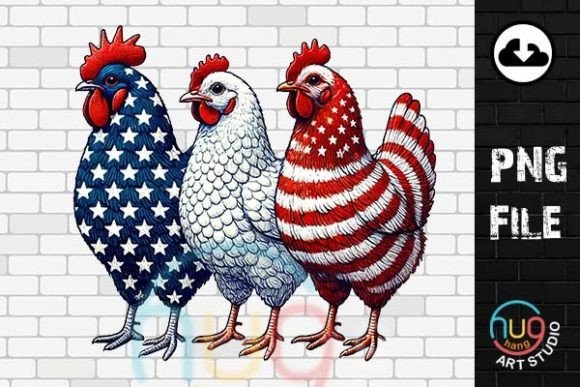 Download Patriotic USA Chicken PNG, 4th of July - Premium Bundle