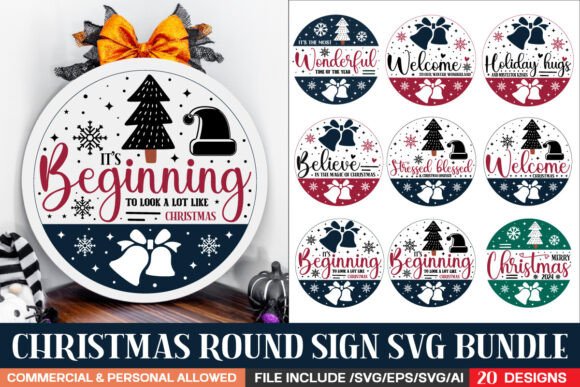 Download Christmas Round Sign Bundle/ Farmhouse P - Christmas round sign bundle Collection