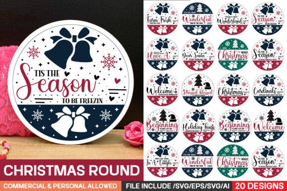 Download Christmas Round Sign Bundle/ Farmhouse - Christmas round sign bundle Collection