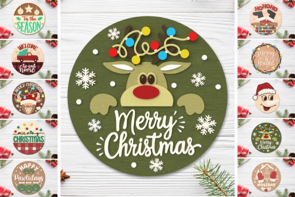 Download Christmas Round Sign Bundle - 10 Designs - Premium Resources